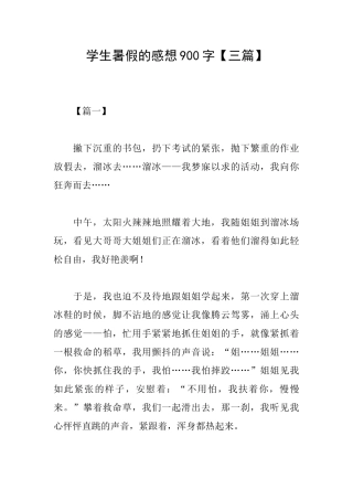 学生暑假的感想900字