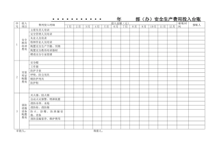 安全生产费用投入台账模版