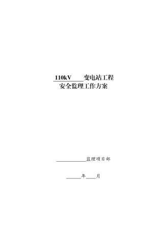 安全监理工作方案