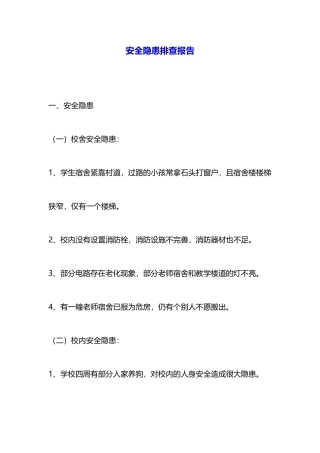 安全隐患排查报告