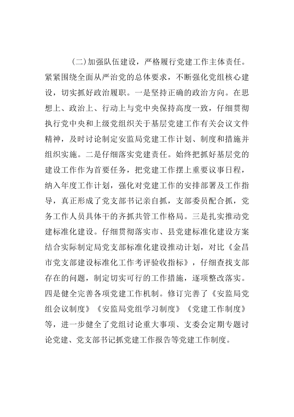 安监局党支部2025年党建工作总结_第3页