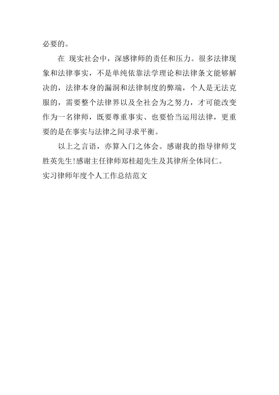 实习律师年度个人工作总结范文_第2页