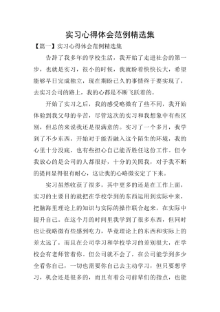 实习心得体会范例精选集