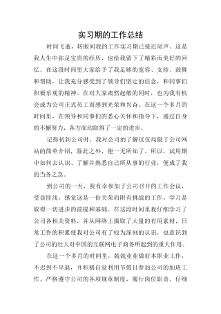 实习期的工作总结