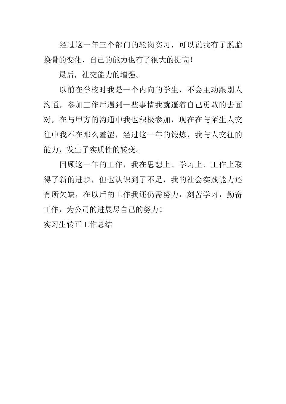 实习生转正工作总结_第3页