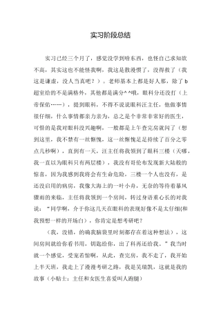 实习阶段总结