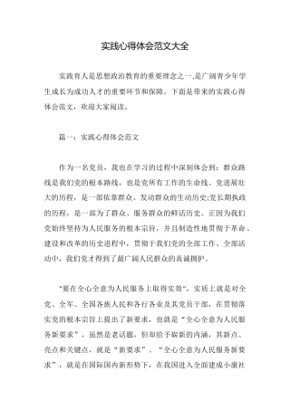 实践心得体会范文大全