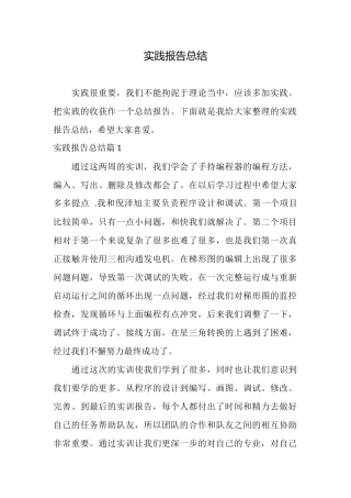 实践报告总结
