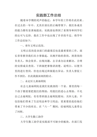 实践部工作总结