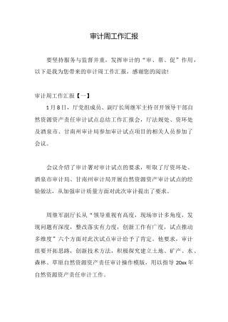 审计周工作汇报