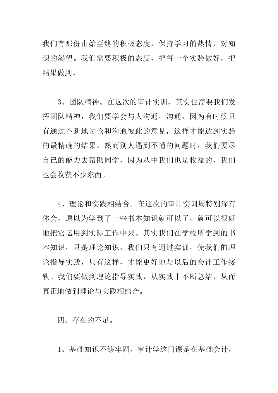 审计实训心得体会专题_第3页