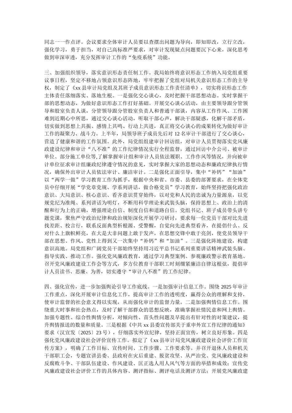 审计局2025年度宣传思想文化工作总结_第2页