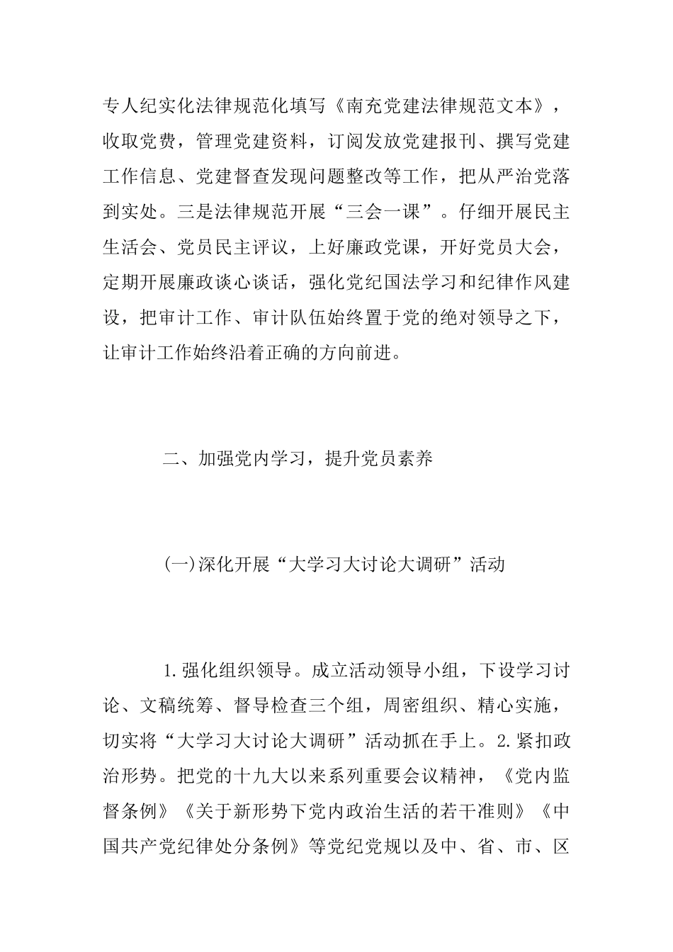 审计局党支部2025年党建工作总结_第2页