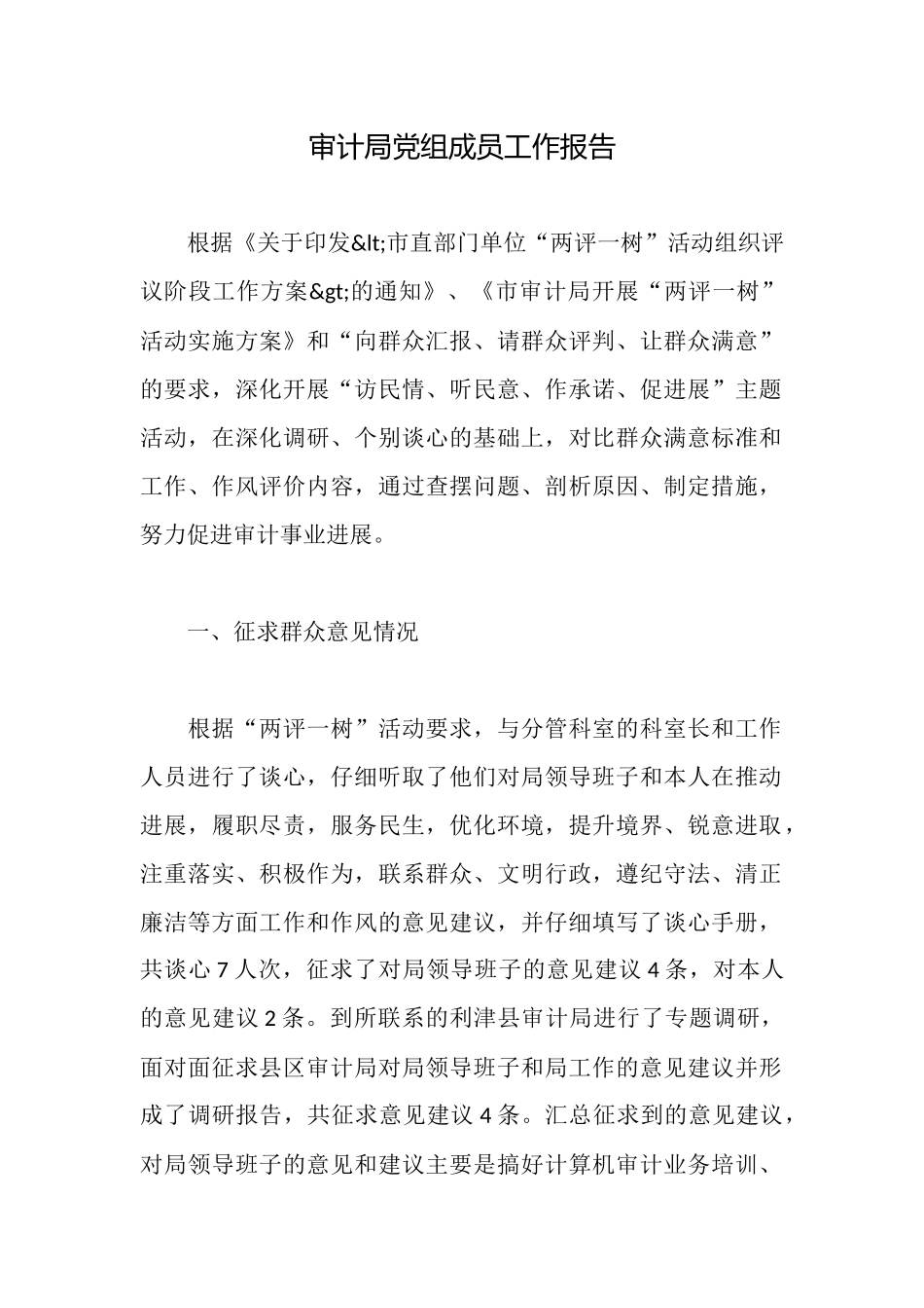 审计局党组成员工作报告_第1页