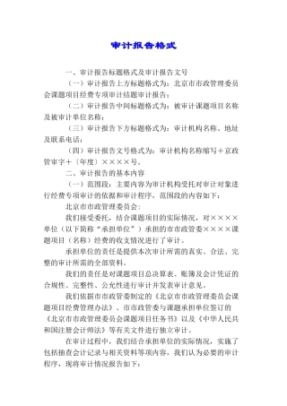审计报告格式