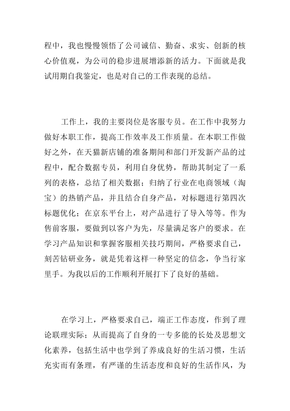 客服人员个人试用期工作总结三篇_第2页