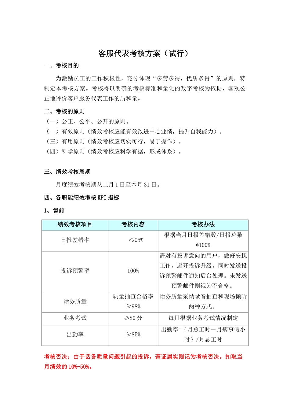 客服代表考核方案_第1页
