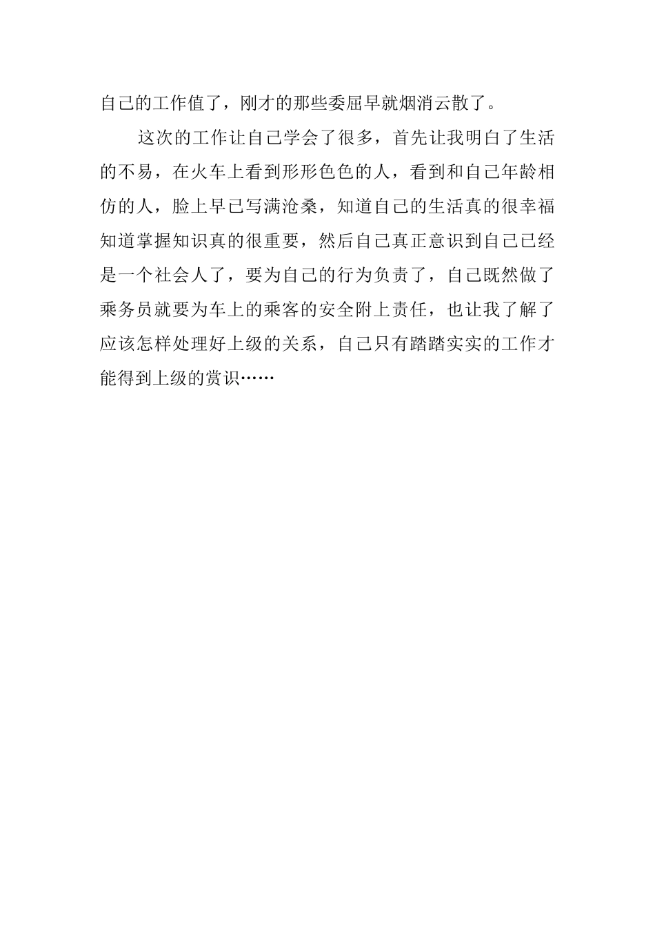 寒假乘务员社会实践心得体会_第3页