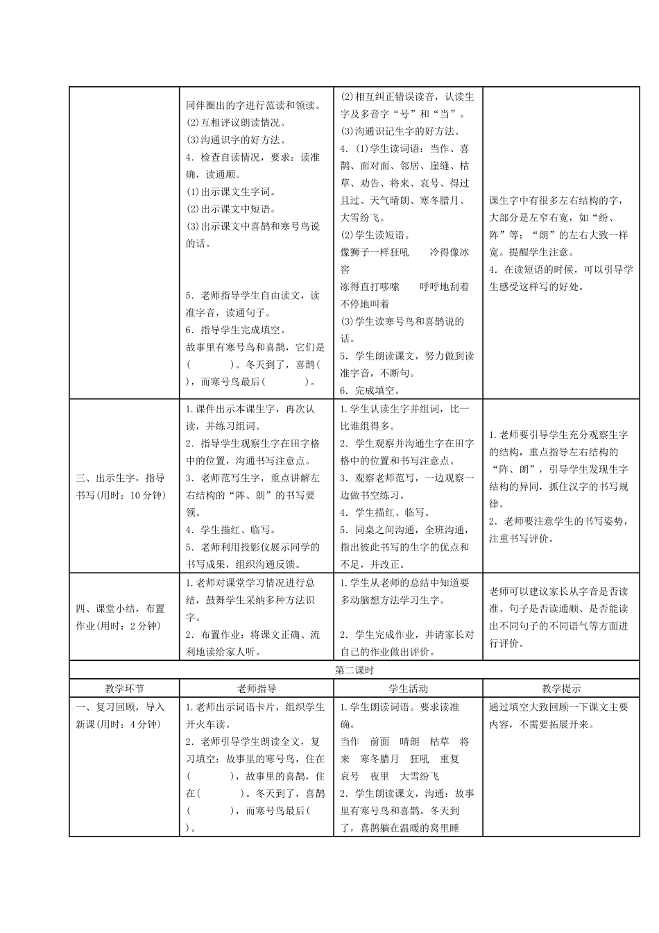 寒号鸟教学设计_第2页