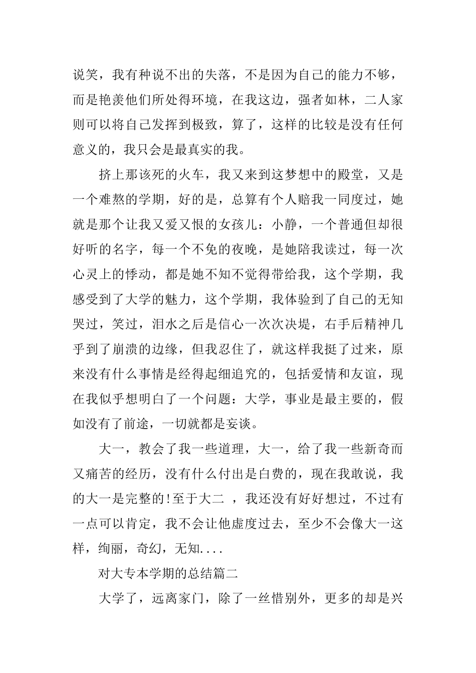 对大专本学期的总结_第2页