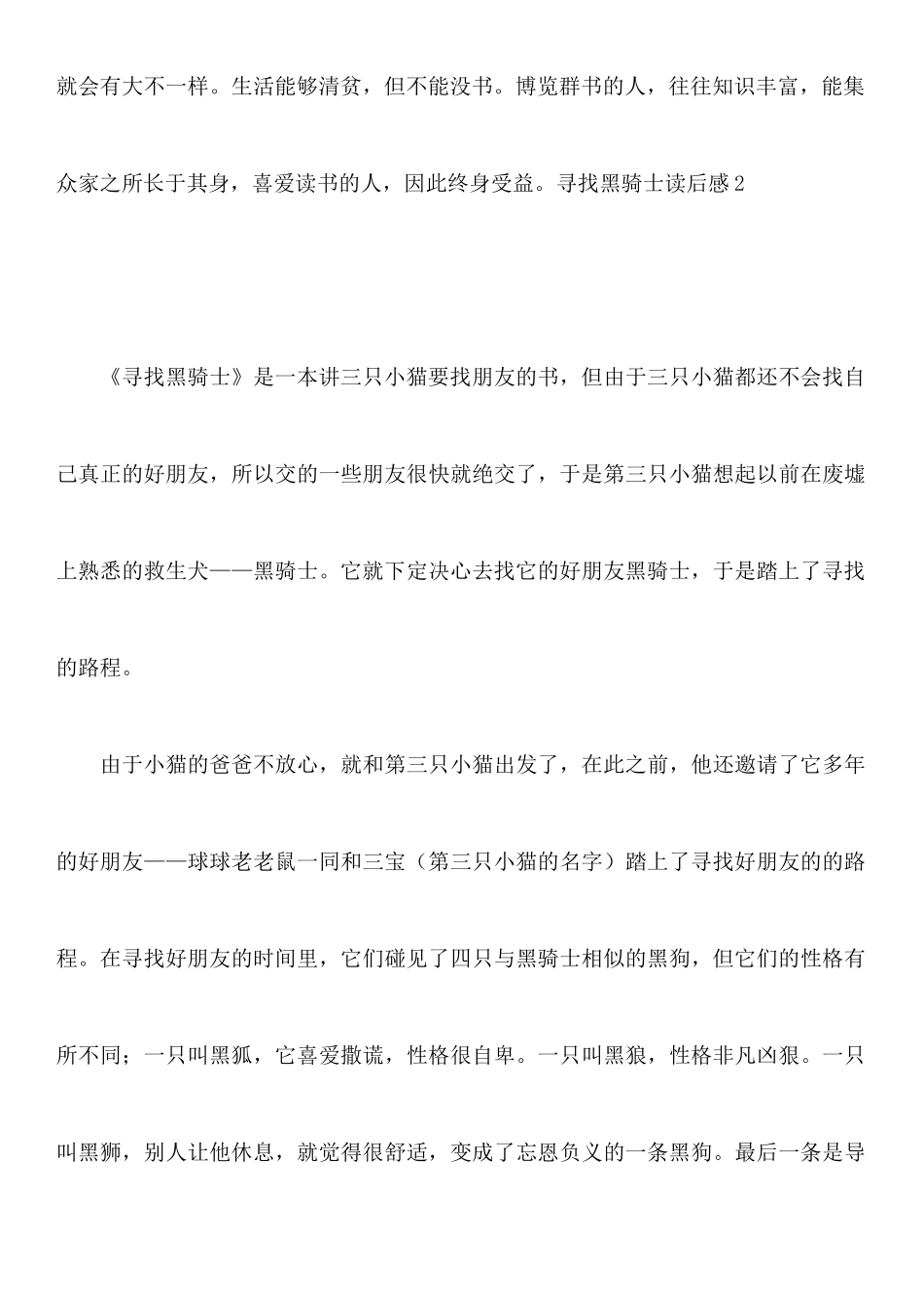 寻找黑骑士读后感_第3页