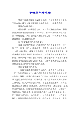 导游员年终总结