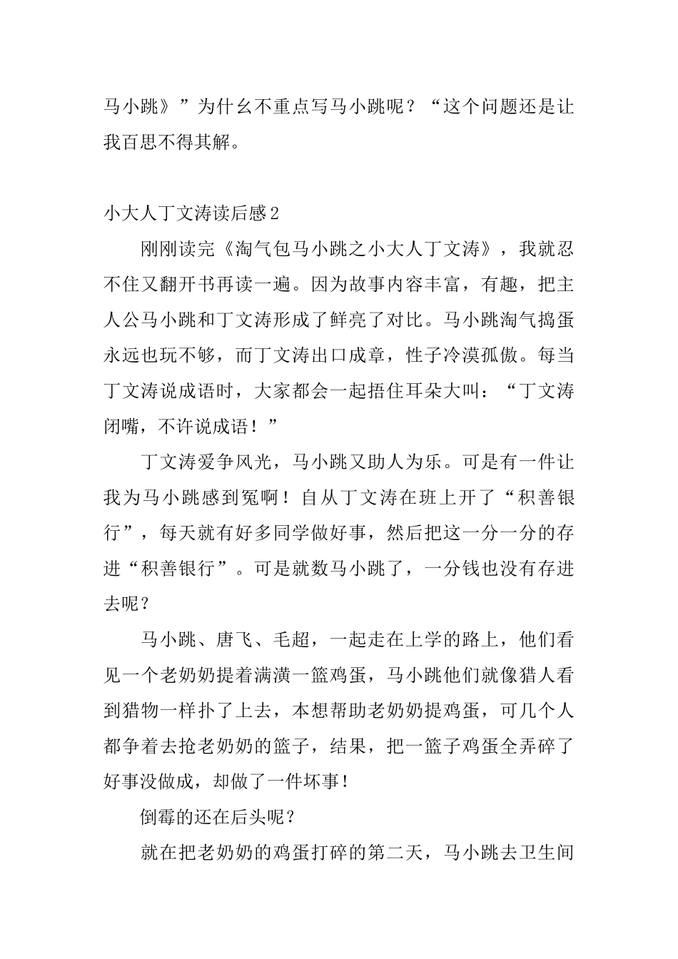 小大人丁文涛读后感_第2页