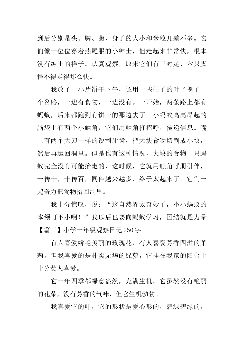 小学一年级观察日记250字(八篇)_第2页