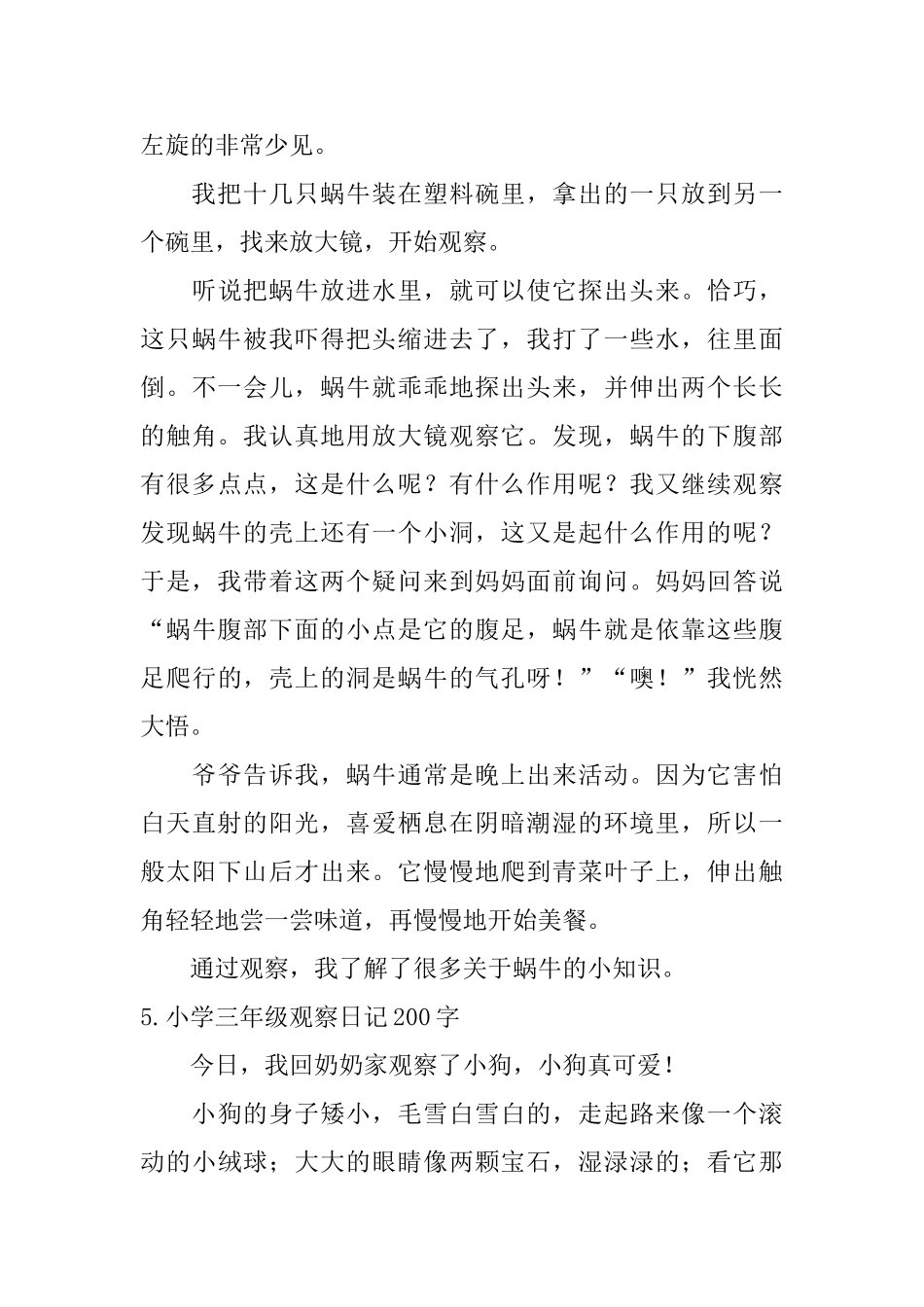 小学三年级观察日记200字六篇_第3页