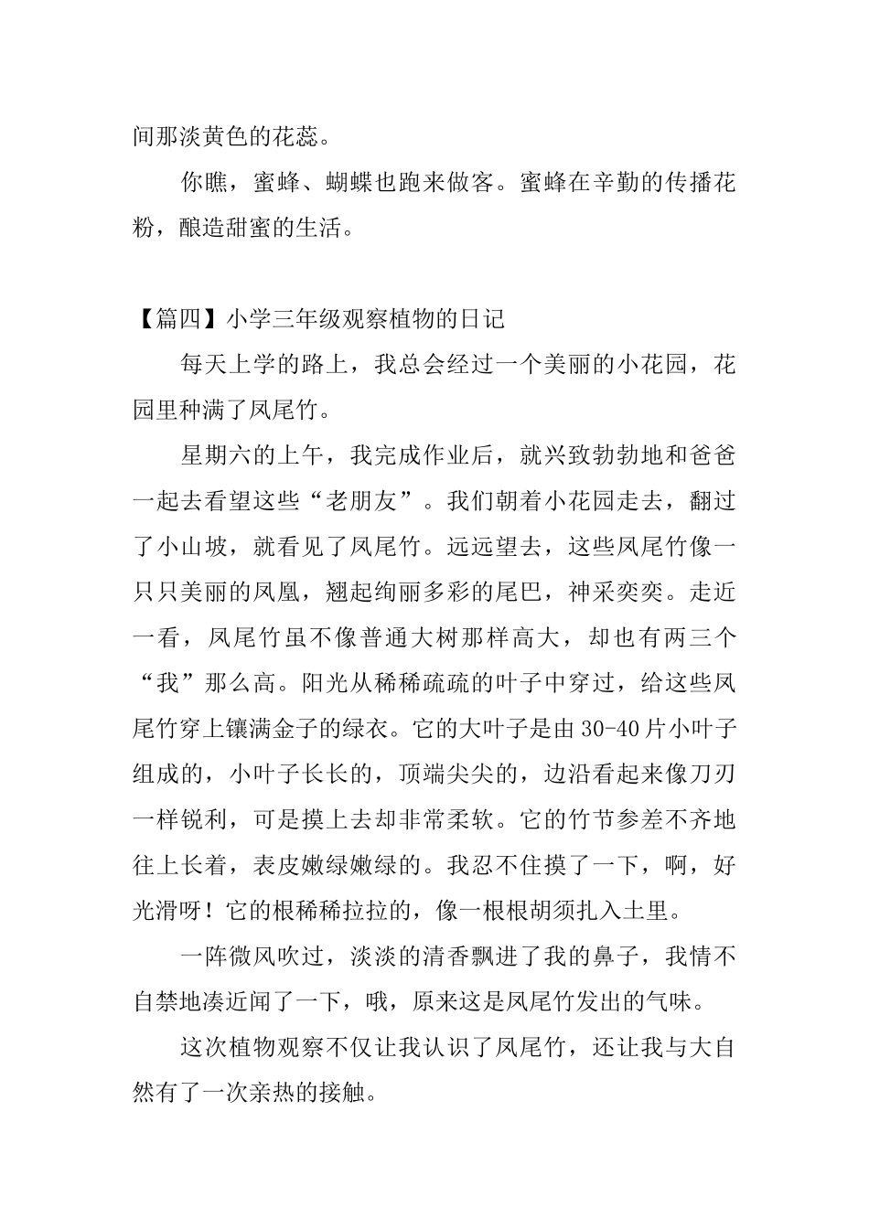 小学三年级观察植物的日记_第3页