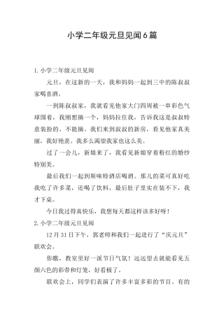 小学二年级元旦见闻6篇