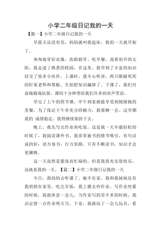 小学二年级日记我的一天