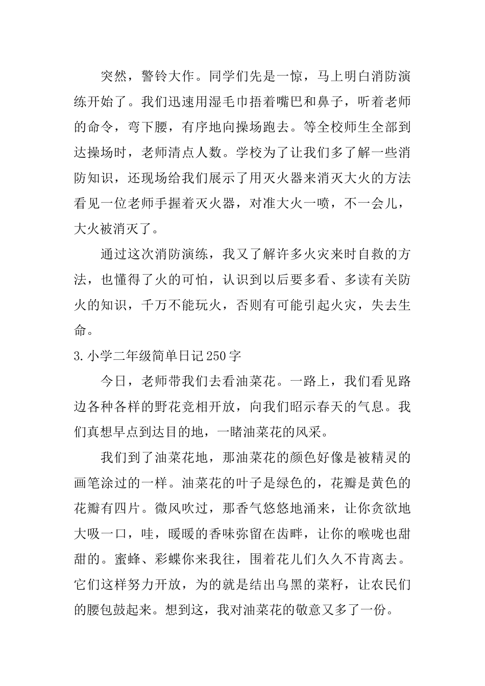小学二年级简单日记250字_第2页