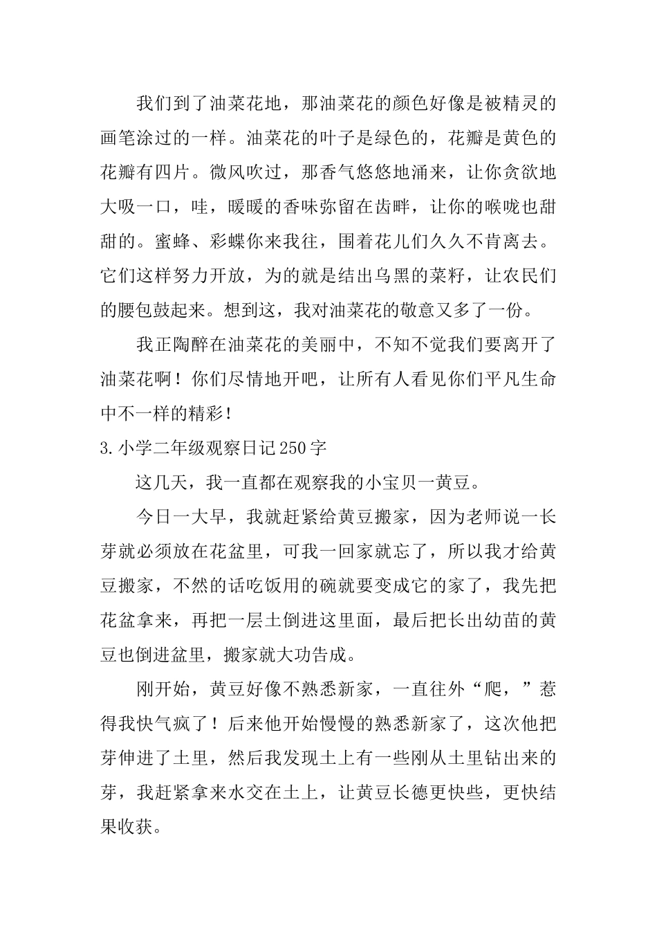 小学二年级观察日记250字_第2页