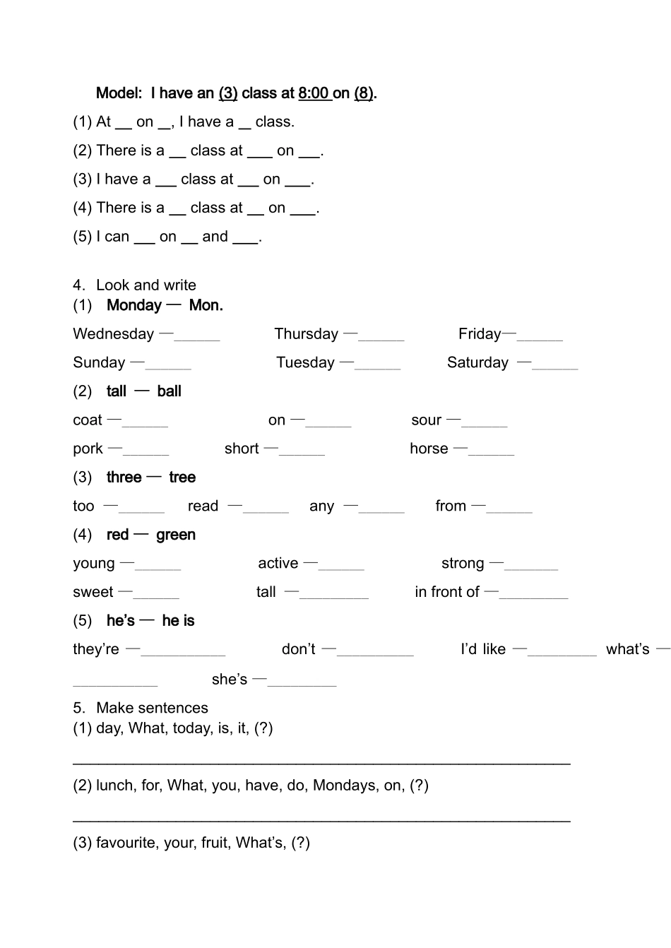 小学五年级英语PEP版Grade5FinalTest单元测试卷及答案_第2页