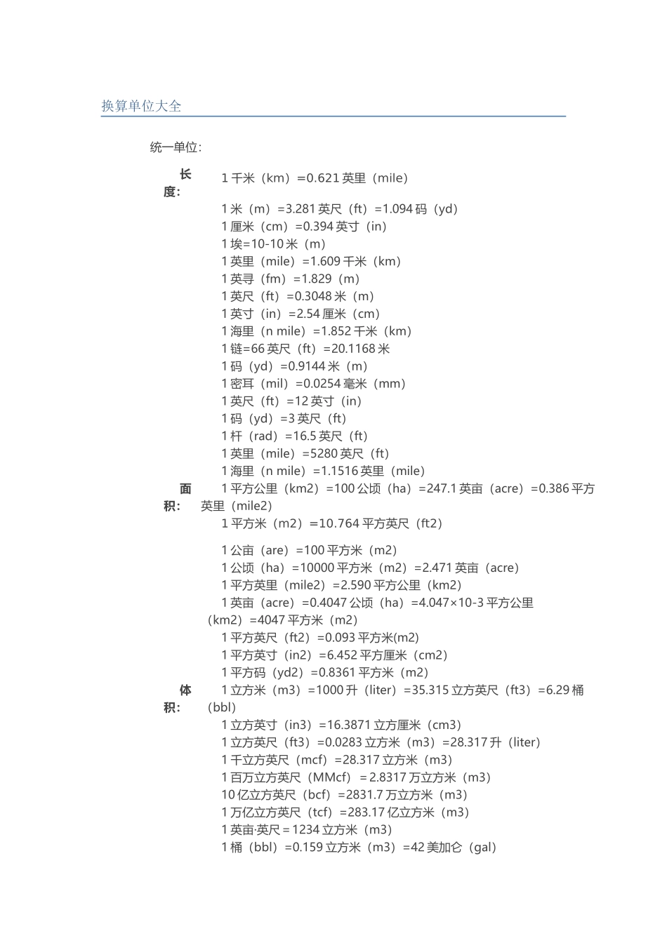 小学单位换算表大全_第1页