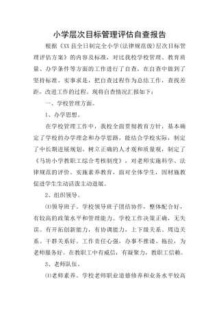 小学层次目标管理评估自查报告