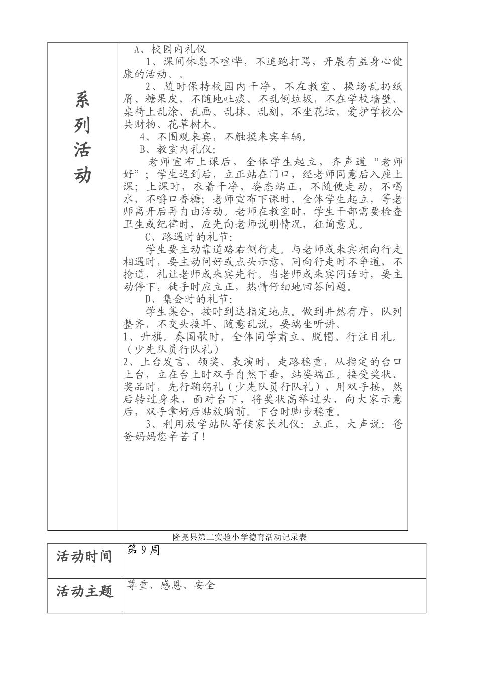 小学德育活动记录表_第3页