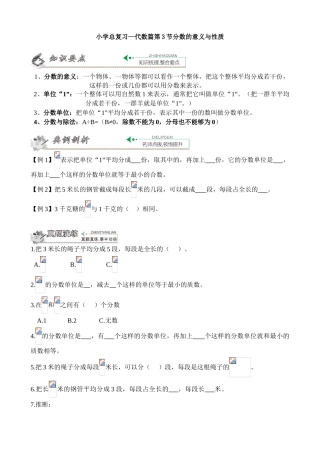小学总复习—代数篇第3节分数的意义与性质