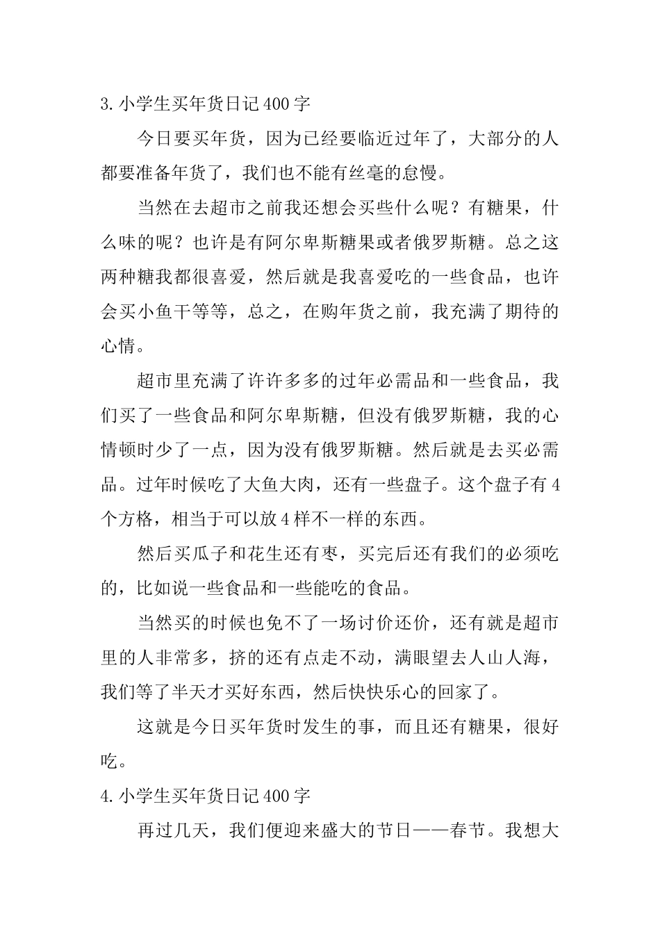 小学生买年货日记400字10篇_第3页