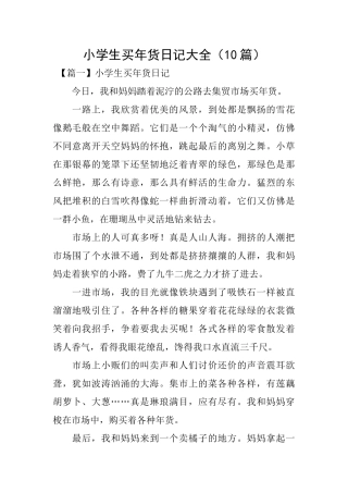 小学生买年货日记大全