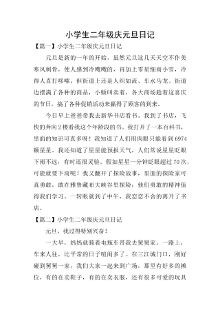小学生二年级庆元旦日记