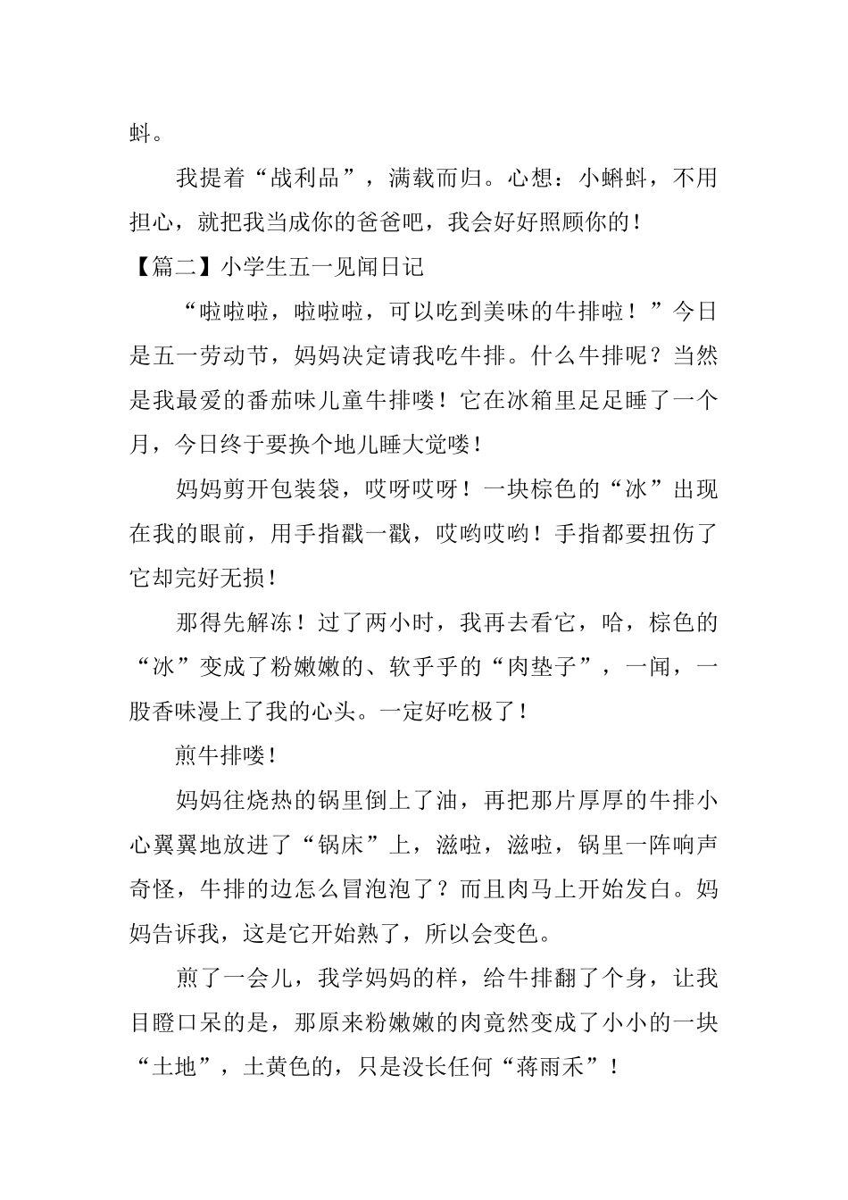 小学生五一见闻日记六篇_第2页