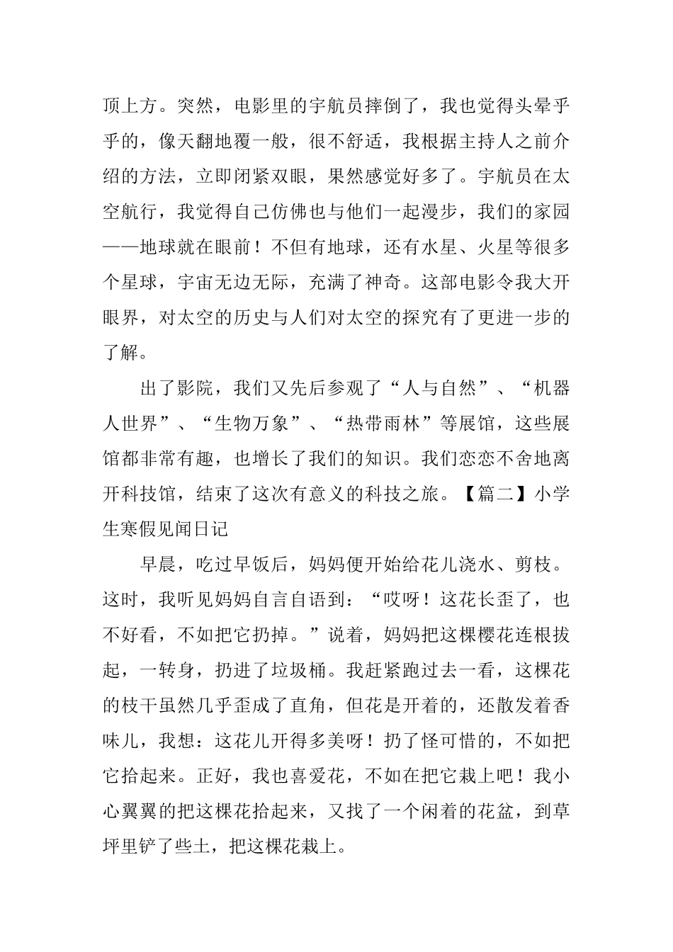 小学生寒假见闻日记大全_第2页