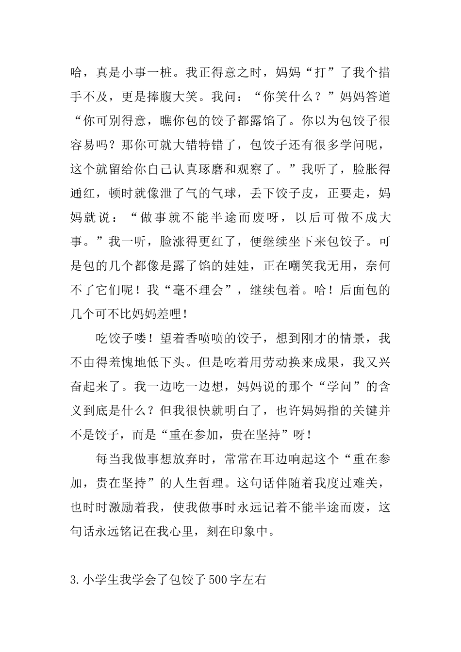 小学生我学会了包饺子500字左右_第3页