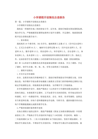 小学课程开设情况自查报告