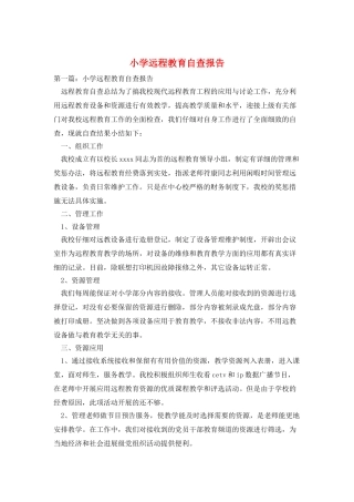 小学远程教育自查报告