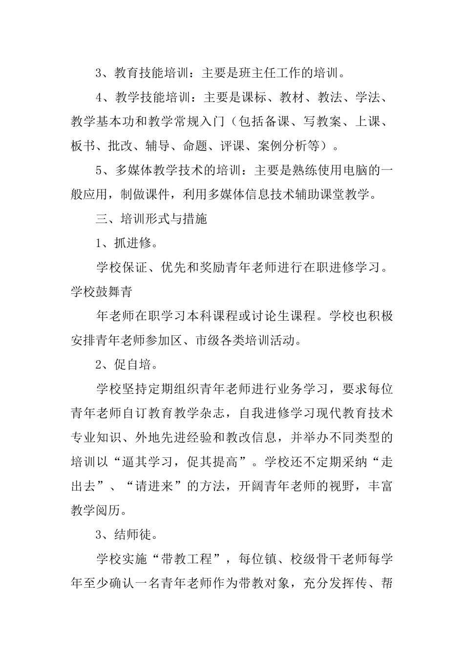 小学青年教师培养措施计划书_第3页