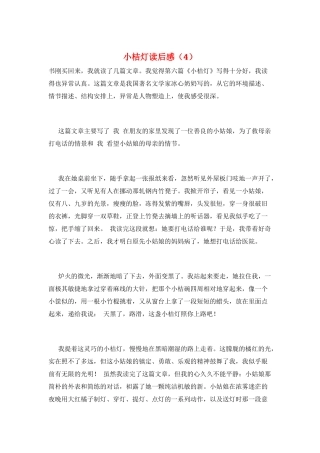 小桔灯读后感(4)