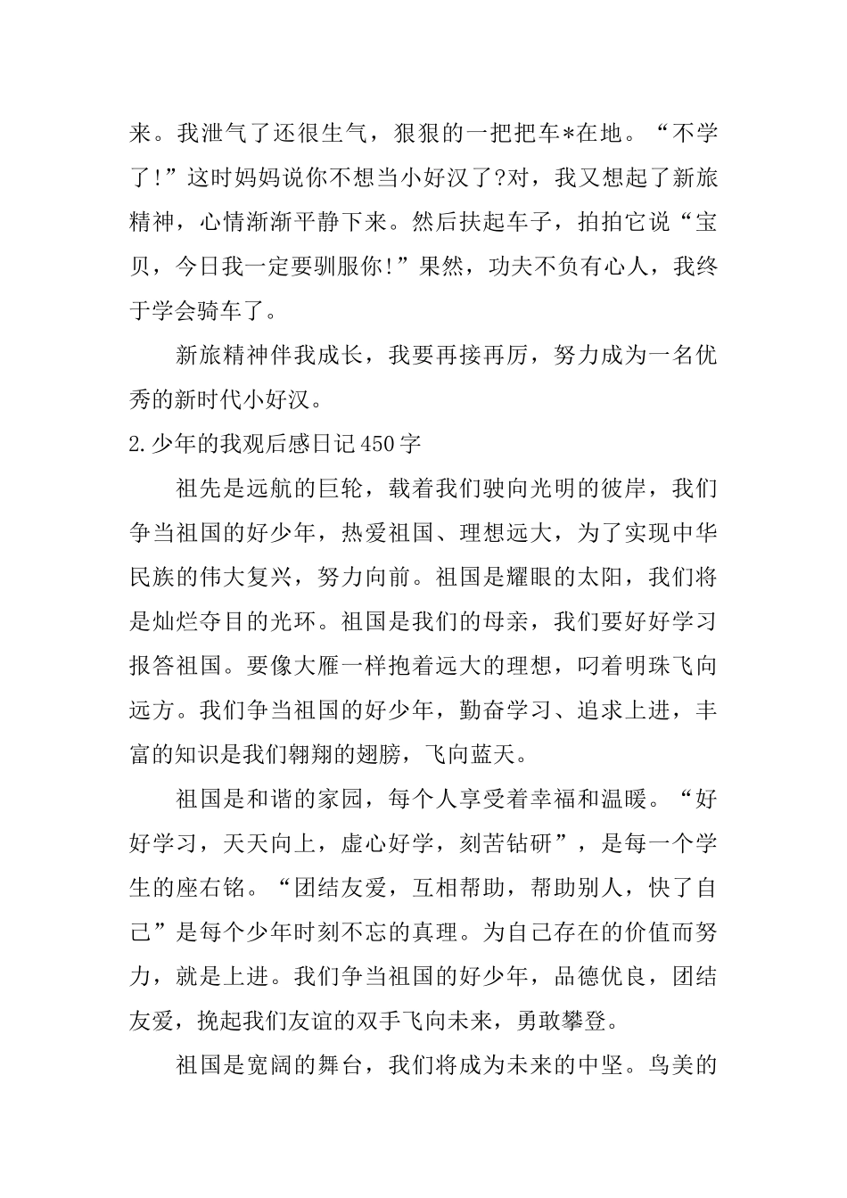 少年的我观后感日记450字5篇_第2页
